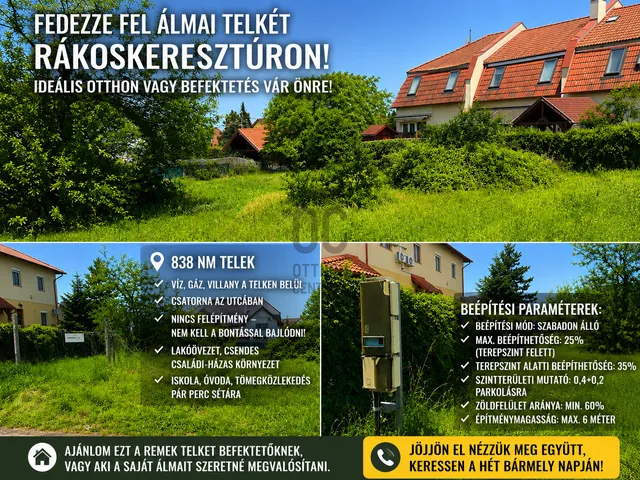 Eladó telek Budapest XVII. kerület, Rákoskeresztúr 838 nm
