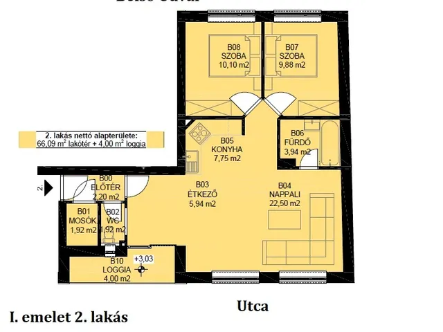 Eladó lakás Budapest XX. kerület, Pesterzsébet 56 nm