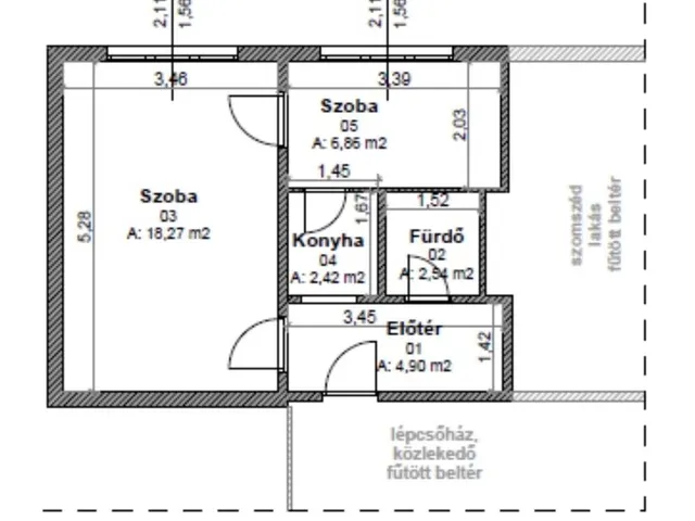 Kiadó lakás Miskolc 35 nm