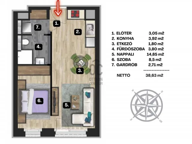 Eladó lakás Budapest IX. kerület, Belső Ferencváros 38 nm