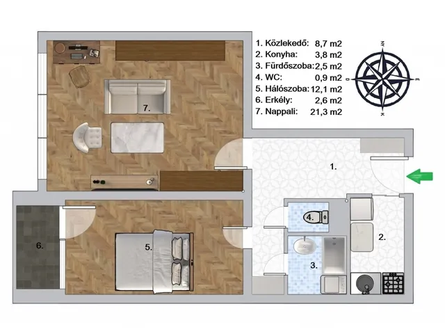 Eladó lakás Budapest XIII. kerület, Újlipótváros 49 nm