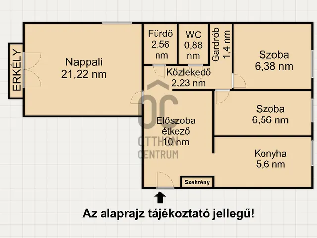 Eladó lakás Budapest III. kerület, Békásmegyer 57 nm