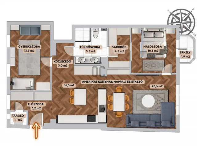 Eladó lakás Budapest I. kerület, Krisztinaváros I. ker. 83 nm