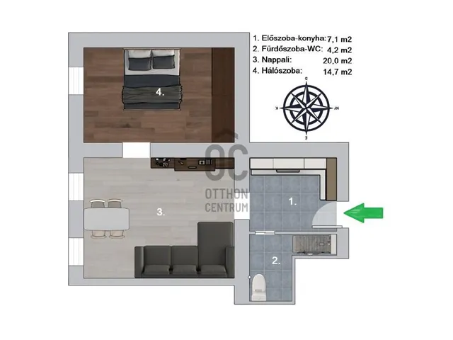 Eladó lakás Budapest IV. kerület, Újpest 48 nm