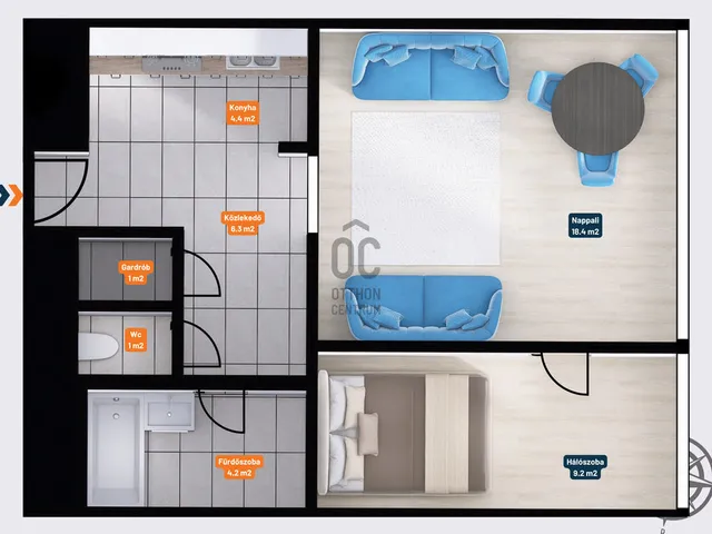 Eladó lakás Budapest XIII. kerület, Újlipótváros 44 nm