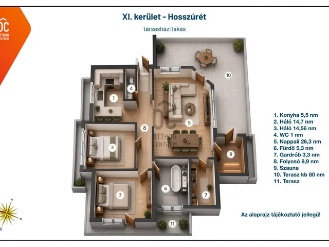 Eladó lakás Budapest XI. kerület, Hosszúrét 95 nm