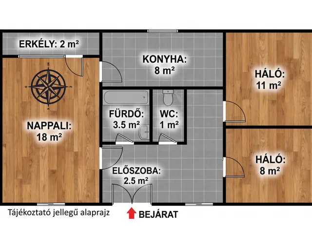 Eladó lakás Budapest XI. kerület, Őrmező 55 nm