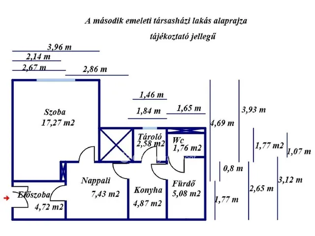 Eladó lakás Szolnok 43 nm