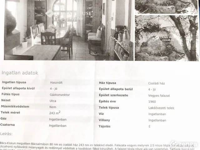 Eladó ház Bácsalmás 80 nm