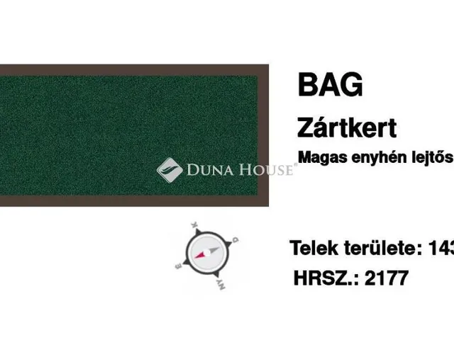 Eladó telek Bag, Zártkert 1431 nm