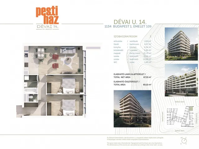 Eladó lakás Budapest XIII. kerület, Angyalföld 68 nm