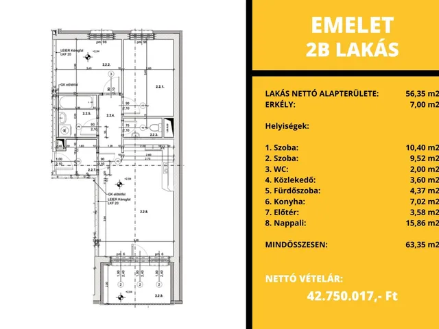 Eladó lakás Kapuvár 56 nm