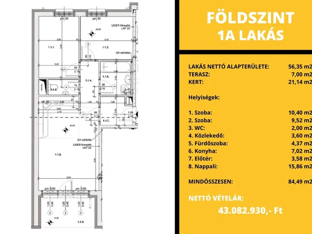 Eladó lakás Kapuvár 56 nm