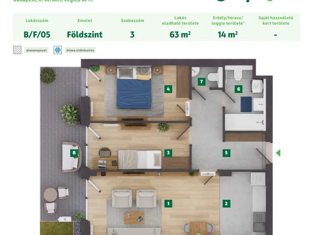Eladó lakás Budapest X. kerület 63 nm