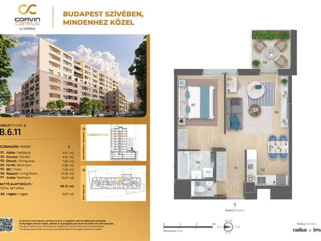 Eladó lakás Budapest VIII. kerület 47 nm