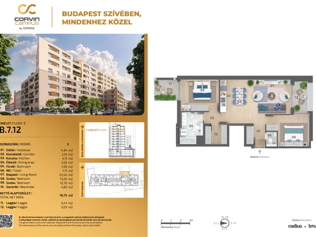 Eladó lakás Budapest VIII. kerület 77 nm