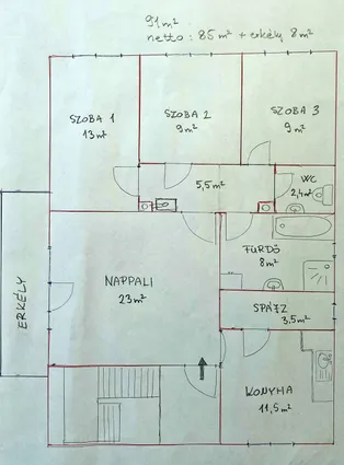 Eladó lakás Zalaegerszeg, Városközpont közelében utca 91 nm