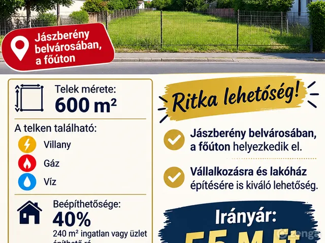 Eladó telek Jászberény 600 nm