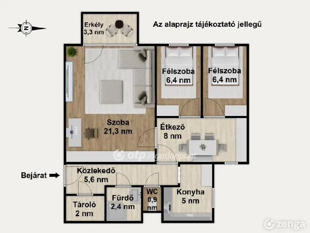 Eladó lakás Budapest VIII. kerület 58 nm