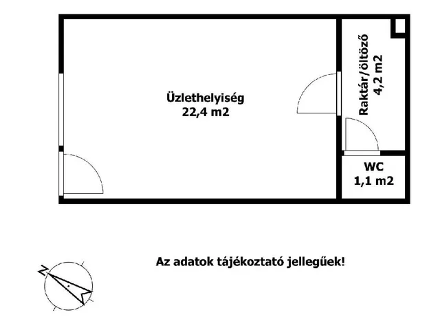Kiadó kereskedelmi és ipari ingatlan Siófok 27 nm