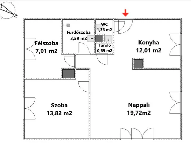 Eladó lakás Eger, Belváros 63 nm
