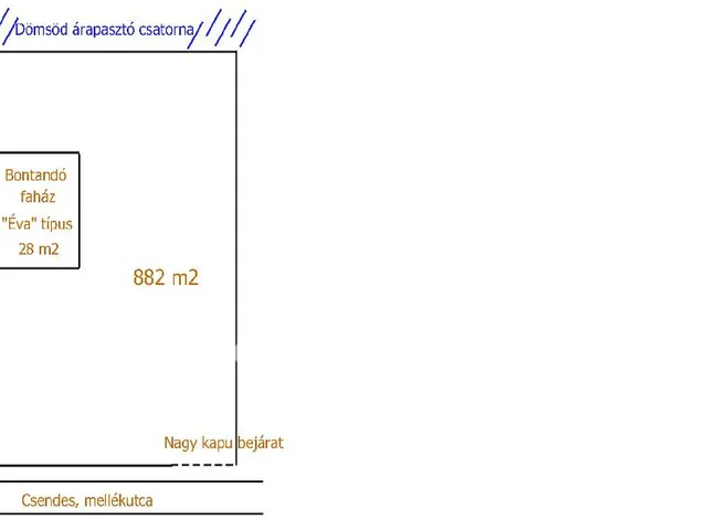 Eladó telek Dömsöd 882 nm