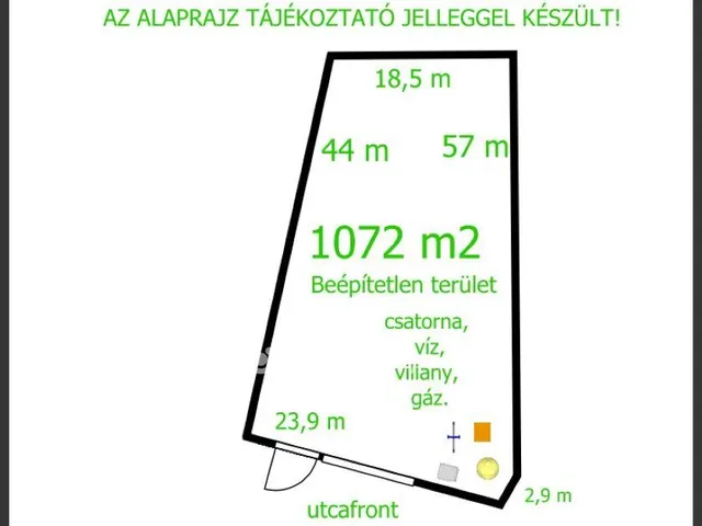 Eladó telek Debrecen, Homokkert 1072 nm