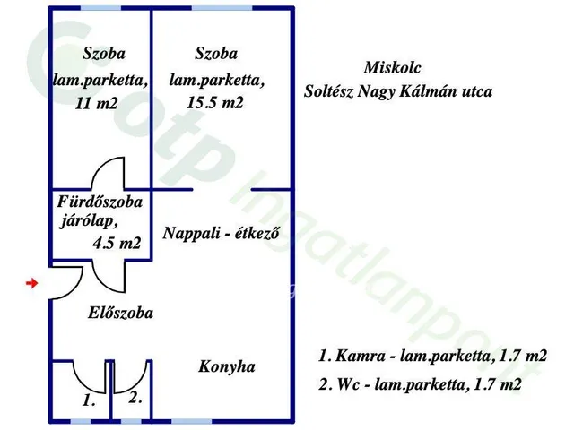 Eladó lakás Miskolc, Belváros 59 nm