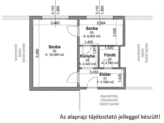 Kiadó lakás Miskolc, Győri kapu 35 nm