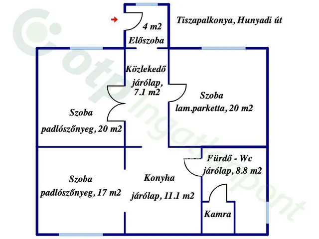 Eladó ház Tiszapalkonya, Falu szele 88 nm