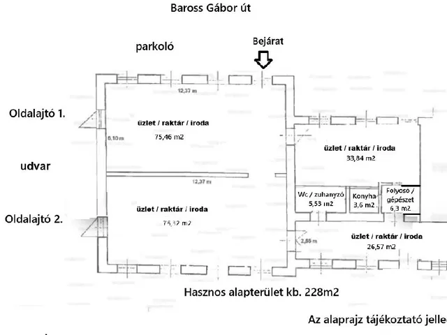 Eladó kereskedelmi és ipari ingatlan Miskolc 236 nm