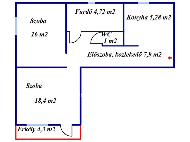 Eladó lakás Sajószentpéter 57 nm