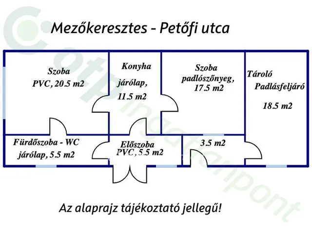 Eladó ház Mezőkeresztes 60 nm