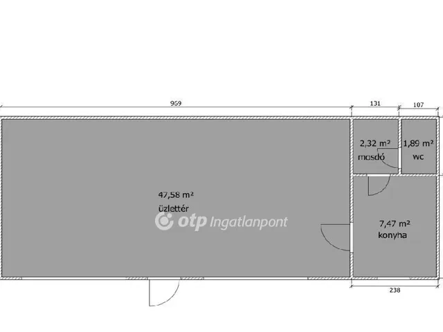Kiadó kereskedelmi és ipari ingatlan Budapest VII. kerület 59 nm