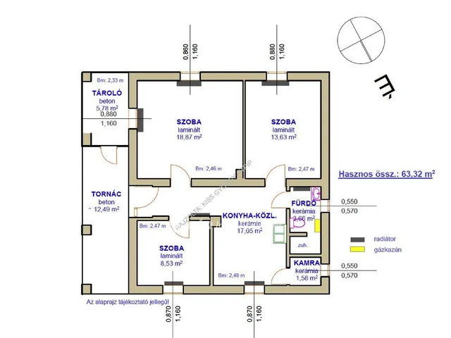 Eladó ház Tiszafüred, Tiszavég 63 nm