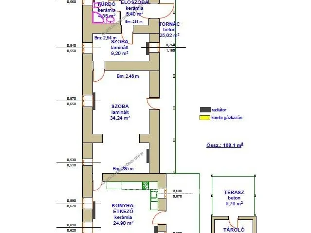 Eladó ház Tiszanána 108 nm