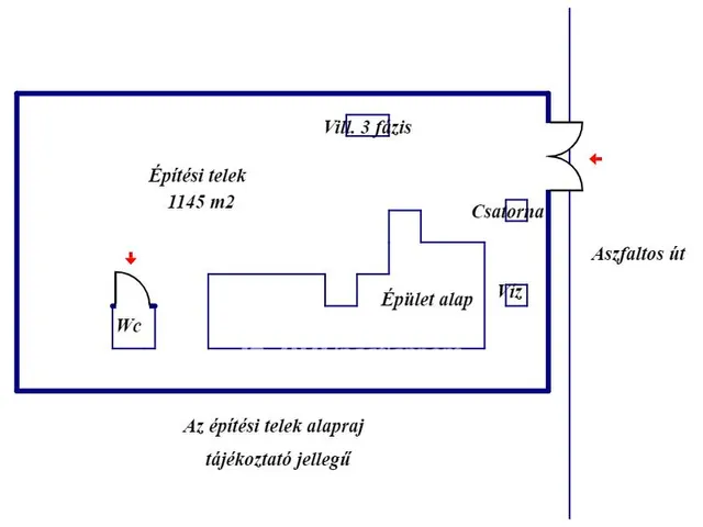 Eladó telek Nyársapát 1145 nm