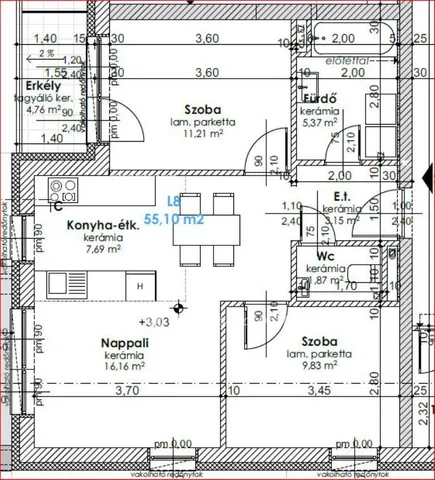 Eladó lakás Győr, Szabadhegy 57 nm