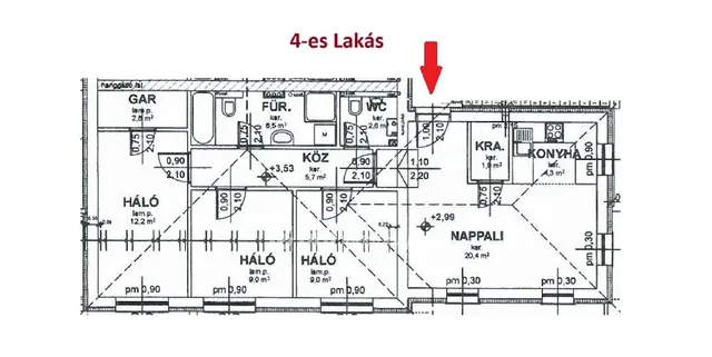 Eladó lakás Monorierdő, Központ 74 nm