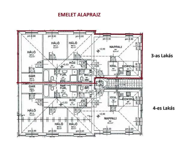 Eladó lakás Monorierdő, Központ 74 nm