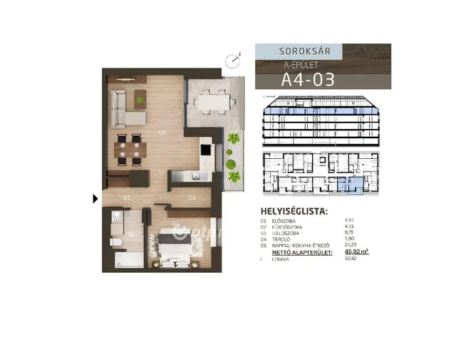 Eladó lakás Budapest XXIII. kerület, Soroksár 51 nm