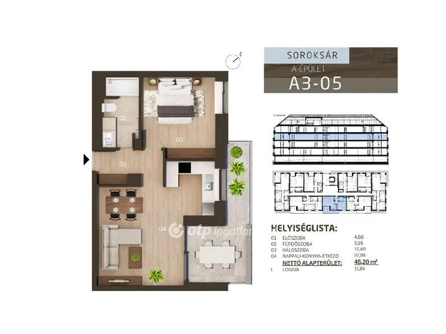 Eladó lakás Budapest XXIII. kerület, Soroksár 51 nm