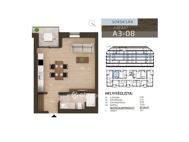 Eladó lakás Budapest XXIII. kerület, Soroksár 39 nm