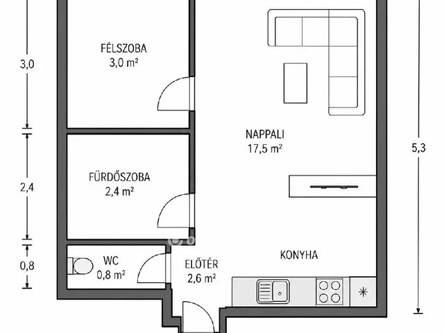 Eladó lakás Budapest IX. kerület 26 nm