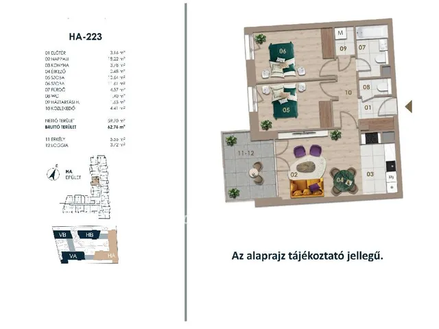 Eladó lakás Budapest III. kerület 62 nm
