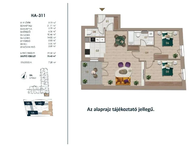 Eladó lakás Budapest III. kerület 75 nm