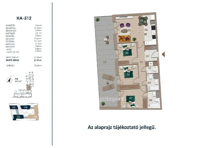 Eladó lakás Budapest III. kerület 81 nm