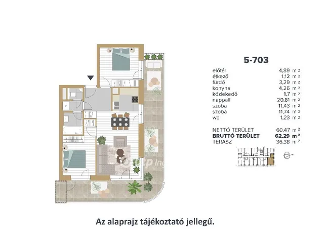 Eladó lakás Budapest III. kerület 62 nm