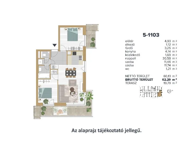 Eladó lakás Budapest III. kerület 62 nm