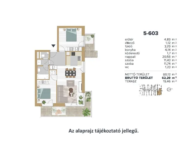 Eladó lakás Budapest III. kerület 62 nm